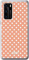 Huawei P40 Hoesje Transparant TPU Case - Peachy Dots #ffffff