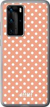 Huawei P40 Pro Hoesje Transparant TPU Case - Peachy Dots #ffffff