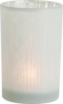 J-Line Windlicht Veer Glas Wit Large Set van 2 stuks