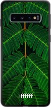 Samsung Galaxy S10 Hoesje TPU Case - Symmetric Plants #ffffff