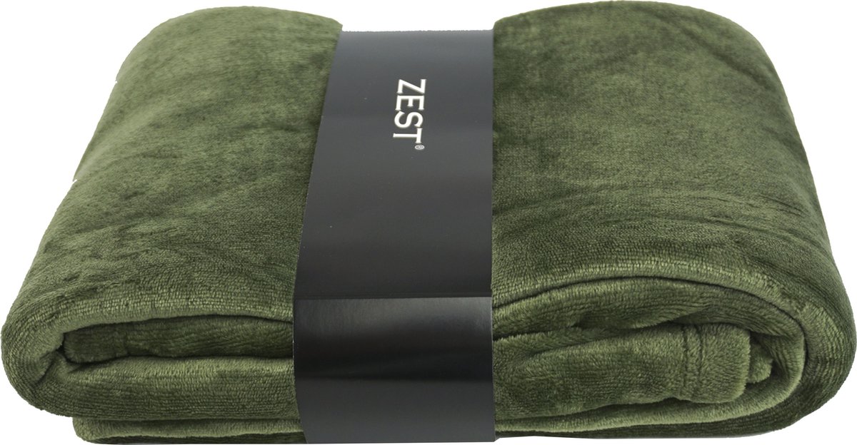 Zest Fleece deken flanel groen - 130 x 170cm | bol.