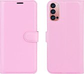 Oppo Reno 4 Pro 5G Hoesje - Mobigear - Classic Serie - Kunstlederen Bookcase - Roze - Hoesje Geschikt Voor Oppo Reno 4 Pro 5G