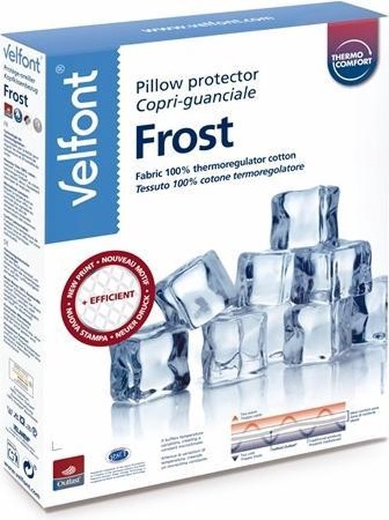 Velfont - Frost - Thermo-regulerende kussenbeschermer - Katoen - 50 x 70 cm
