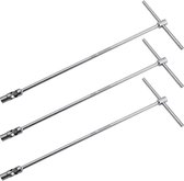 Smoos® T-sleutel 10 mm met cardangewricht - 3 stuks - RVS - Zilver