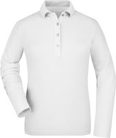 Witte stretch poloshirt voor dames M