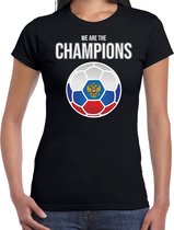 Rusland EK/ WK supporter t-shirt - we are the champions met Russische voetbal - zwart - dames - kleding / shirt M