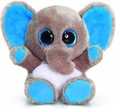 Keel Toys pluche olifant knuffel grijs/blauw 15 cm