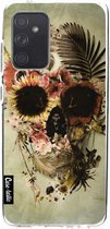 Casetastic Samsung Galaxy A52 (2021) 5G / Galaxy A52 (2021) 4G Hoesje - Softcover Hoesje met Design - Garden Skull Light Print