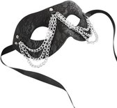 Sportsheets - masker met ketting - BDSM - fetish - zwart met bloemen motief