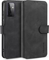 caseme - Hoesje geschikt voor Samsung Galaxy A72 - met magnetische sluiting - ming serie - leren book case - zwart