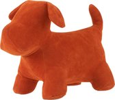 Deurstop Hond Fluweel - Oranje - 28 cm