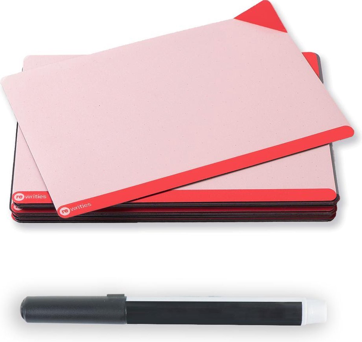 Rewrities Notes - 24 Rode Dry Erase Magnetic Cards 10 x 15 cm - Herbruikbare Notes voor Taken, Planning, Projecten, Organisatie MET MARKER