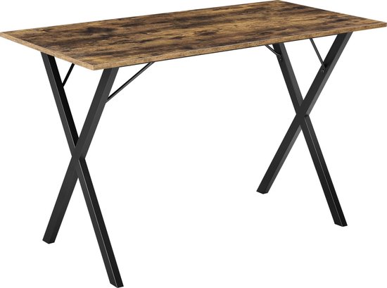 Eettafel Arboga 120x60x75 cm houtkleurig donker en zwart