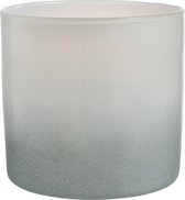 J-Line Vaas Cilinder Glas Wit Grijs