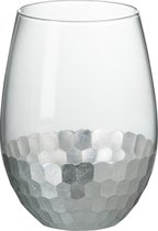 J-Line drinkglas - transparant/zilver - 6 stuks