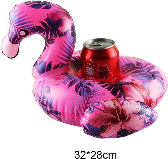 Porte-Gobelet Gonflable Flamant Rose - Lot De 12 Mini Supports Flottants Pour Piscine, Plage, Baignoire - PVC Durable - Idéal Cocktails Et Boissons