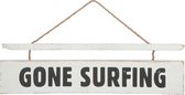 J-Line Plakkaat Gone Surfing Hout Wit/Zwart
