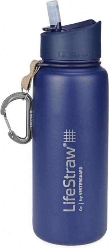 LifeStraw Stainless Steel waterfilterfles - 750 ml - geïsoleerd - Blauw