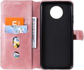 Xiaomi Redmi Note 9T Hoesje Portemonnee Retro Book Case Roze