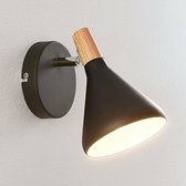 Lindby - LED plafondlamp - 1licht - metaal, hout - H: 22 cm - E14 - , licht hout - A+ - Inclusief lichtbron