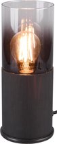LED Tafellamp - Tafelverlichting - Nitron Borin - E27 Fitting - Rond - Mat Zwart - Aluminium