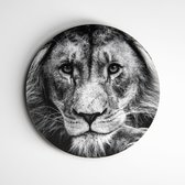 IDecorate - Schilderij - Leeuw Exclusive Animals - Zwart En Wit - 40 X 40 Cm