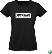 Subprime - Dames Tee SS Wmn Tee Block Black - Zwart - Maat XL