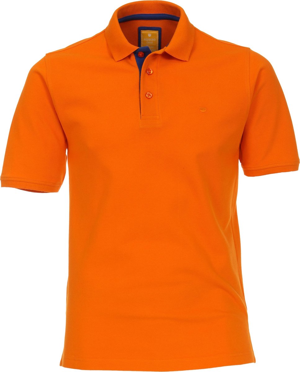 Redmond Modern Fit poloshirt - oranje (blauw contrast) - Maat: 3XL