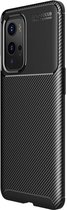 Coque arrière OnePlus 9 Pro Siliconen Carbon TPU Zwart