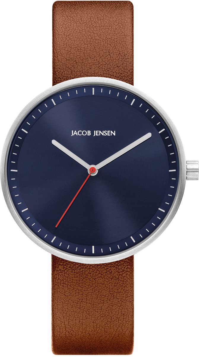 Jacob Jensen 286 Strata Horloge - Jacob Jensen dames horloge - Blauw - diameter 36 mm - roestvrij staal