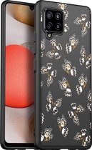iMoshion Hoesje Geschikt voor Samsung Galaxy A42 Hoesje Siliconen - iMoshion Design hoesje - Wit / Zwart / Butterfly Black