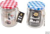 Jampot  - 2 Stuks - Blauw en Rood -   Ø7X9.5Cm - 200 ML