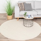 Rond wollen vloerkleed - Feline Wit Ø 80cm