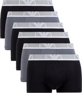 Emporio Armani 6-pack boxershorts trunk - zwart/grijs