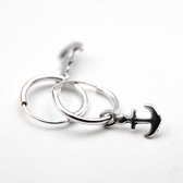 OZZ Silver & Gold - Anchor Hoop Earrings - Anker hoepel oorbellen