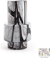 Design vaas Nuovo - Fidrio ONYX FLAME - glas, mondgeblazen bloemenvaas - diameter 10 cm hoogte 35 cm