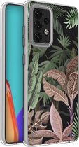 iMoshion Hoesje Geschikt voor Samsung Galaxy A52 (4G) / A52s / A52 (5G) Hoesje Siliconen - iMoshion Design hoesje - Groen / Roze / Dark Jungle