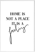 JUNIQE - Poster in kunststof lijst Home Is a Feeling -40x60 /Zwart