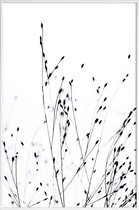 JUNIQE - Poster met kunststof lijst Black Grass -13x18 /Wit & Zwart