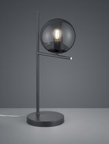 TRIO PURE - Tafellamp - Antraciet - excl. 1x E14 28W - Rookkleurig glas