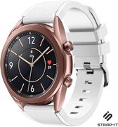 Siliconen Smartwatch bandje - Geschikt voor  Samsung Galaxy Watch 3 41mm siliconen bandje - wit - Strap-it Horlogeband / Polsband / Armband