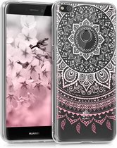 kwmobile telefoonhoesje voor Huawei P8 Lite (2017) - Hoesje voor smartphone in poederroze / wit / transparant - Indian Sun design