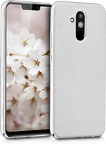 kwmobile telefoonhoesje compatibel met Huawei Mate 20 Lite - Hoesje voor smartphone in zilver - Glanzend Metallic Carbon design