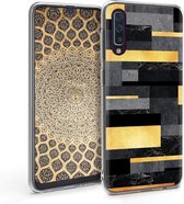 kwmobile telefoonhoesje voor Samsung Galaxy A50 - Hoesje voor smartphone in goud / donkergrijs / zwart - Glory Mix Strepen design