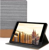 kwmobile hoes voor Apple iPad 9.7 (2017 / 2018) - ultradunne tablethoes met standaard - lichtgrijs / bruin