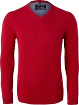 MARVELIS modern fit trui katoen - V-hals - rood -  Maat: 3XL