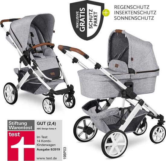 ABC Design Combi Kinderwagen Salsa 4 – Inkl. 4-delig Accessoirepakket – Graphite Grey