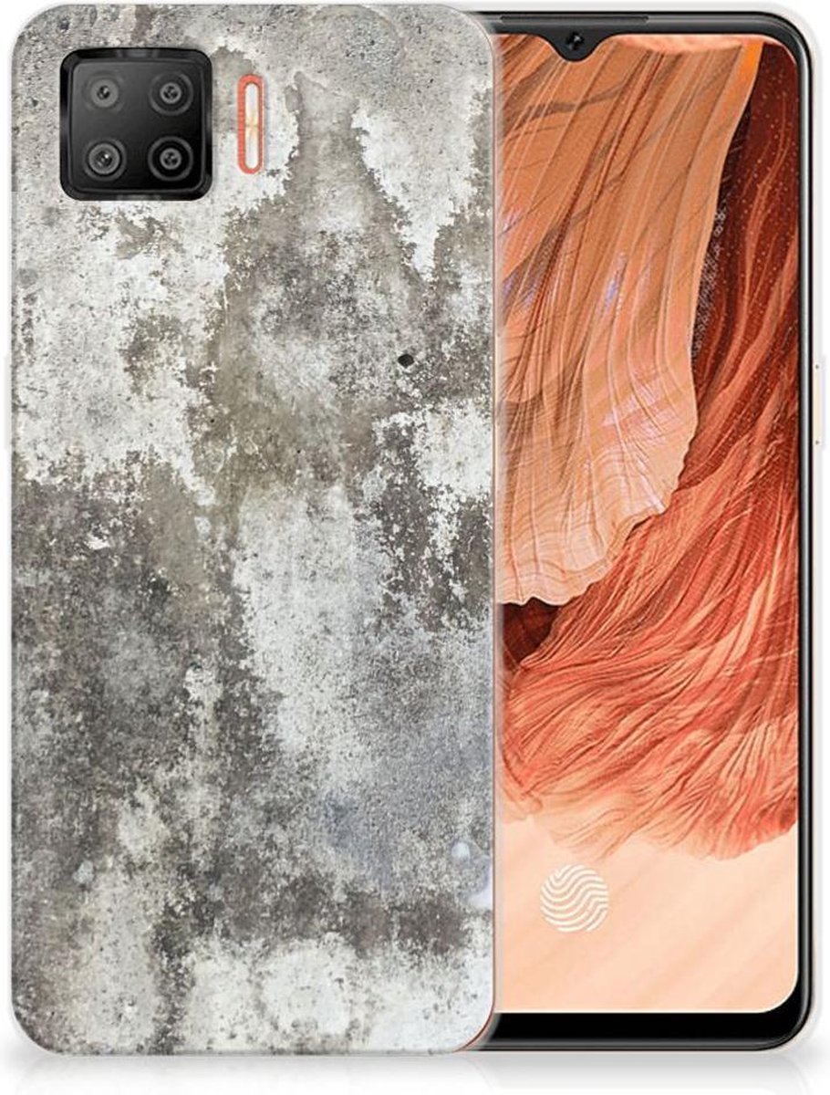 OPPO A73 4G TPU Siliconen Hoesje Beton Print