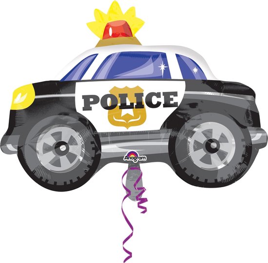 Amscan Folieballon Politieauto 60 X 45 Cm Grijs