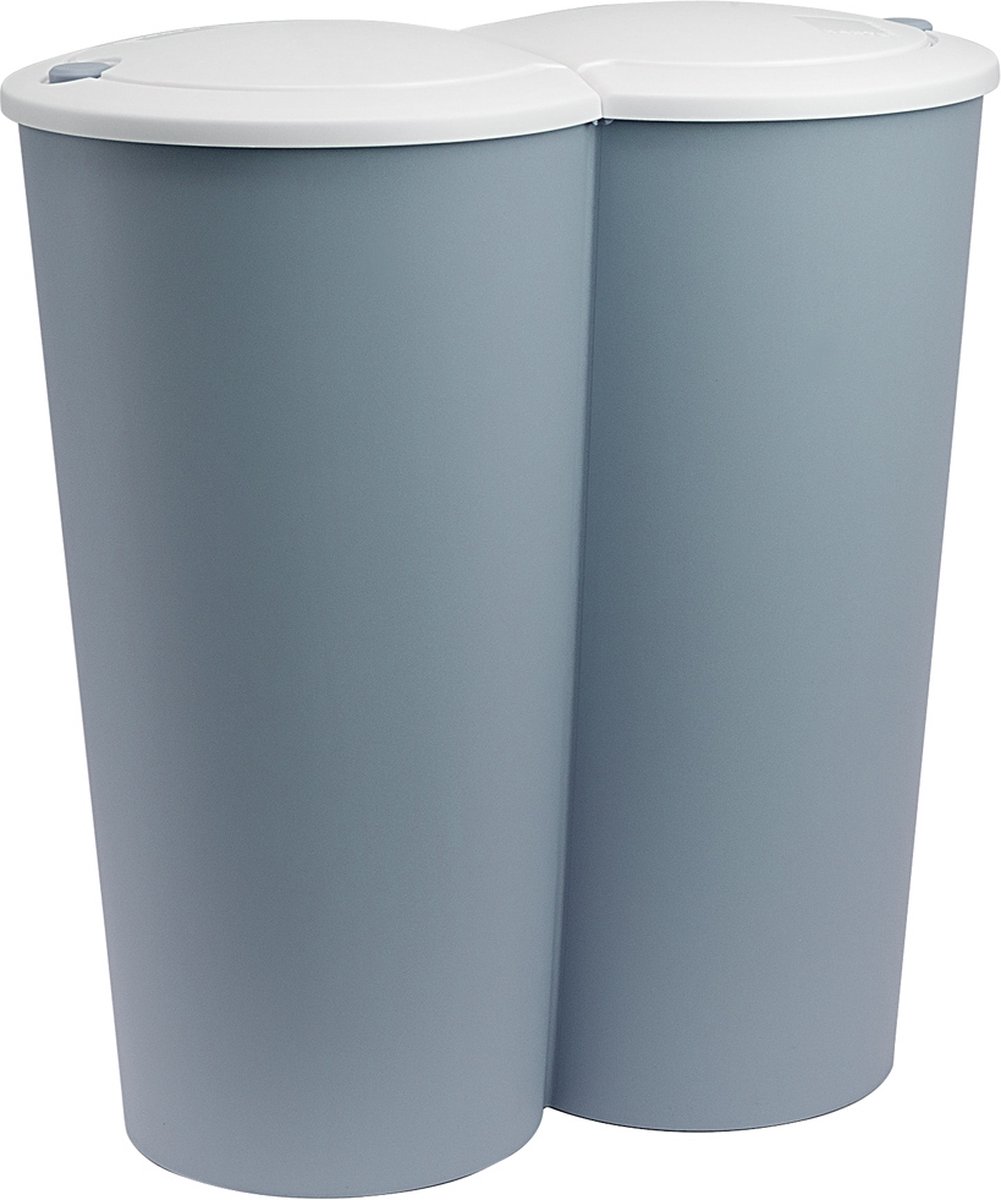 Dubbele vuilnisbak blauw, prullenbak, 2 x 25 liter